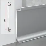 Универсальный профиль-плинтус алюминиевый для панелей 8 мм серый 6150-88 от KBOOS