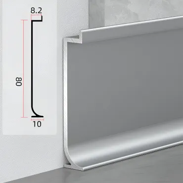 Универсальный профиль-плинтус алюминиевый для панелей 8 мм серый 6150-88