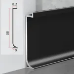 Универсальный профиль-плинтус алюминиевый для панелей 8 мм черный 6151-88 от KBOOS