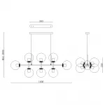 Подвесная люстра Staggered Glass Chandelier 8