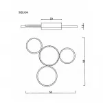 Потолочный светильник TWINE 4 rings Black