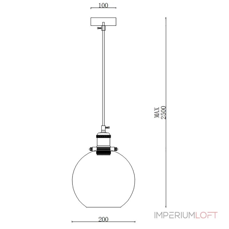 Подвесной светильник Loft Clear Glass Sphere Cloche Дымчатый от ImperiumLoft