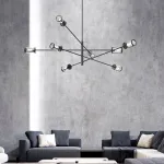 Дизайнерская люстра на штанге SKELBY H16 Black/Transparent