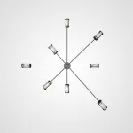 Дизайнерская люстра на штанге SKELBY H16 Black/Transparent