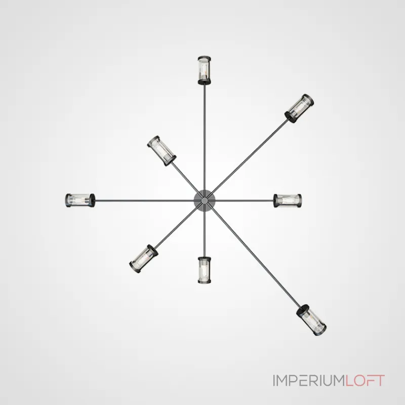 Дизайнерская люстра на штанге SKELBY H16 Black/Transparent