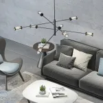 Дизайнерская люстра на штанге SKELBY H16 Black/Transparent