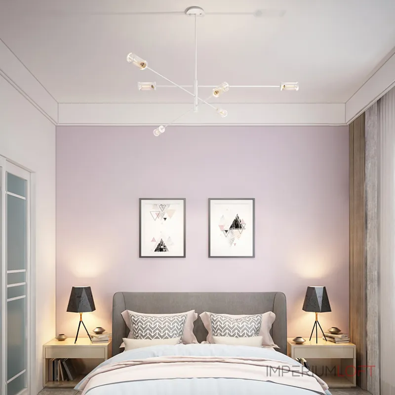 Дизайнерская люстра на штанге SKELBY H16 Black/Transparent