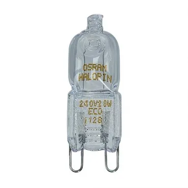 Лампа QT14 / G9, 33Вт, OSRAM HALOPIN Eco «EnergySaver», 230В, 2700K, 460lm, прозрачная колба