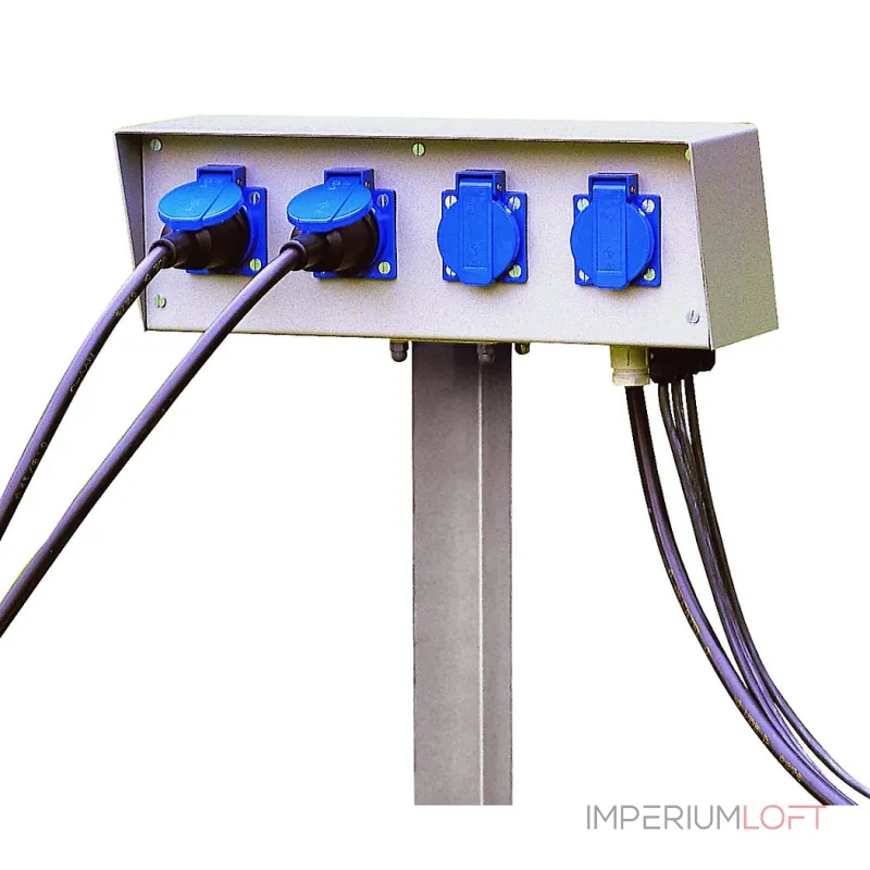 ENERGY-PACK блок подключения на 4 розетки 230B/16A, IP54, шток в грунт 50 см, серебристый от ImperiumLoft ENERGY-PACK блок подключения на 4 розетки 230B/16A, IP54, шток в грунт 50 см, серебристый от ImperiumLoft