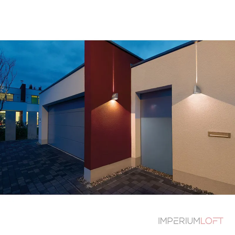 TENDA LED светильник настенный IP44 с 2-мя PowerLED по 3.3Вт (8Вт), 3000K, 340lm, матир. алюминий от ImperiumLoft