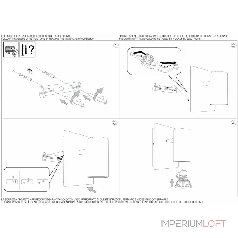 Спот Ideal Lux Spot SPOT AP1 BIANCO от ImperiumLoft