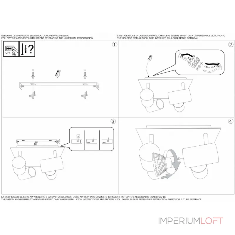 Спот Ideal Lux Spot SPOT PL4 BIANCO от ImperiumLoft