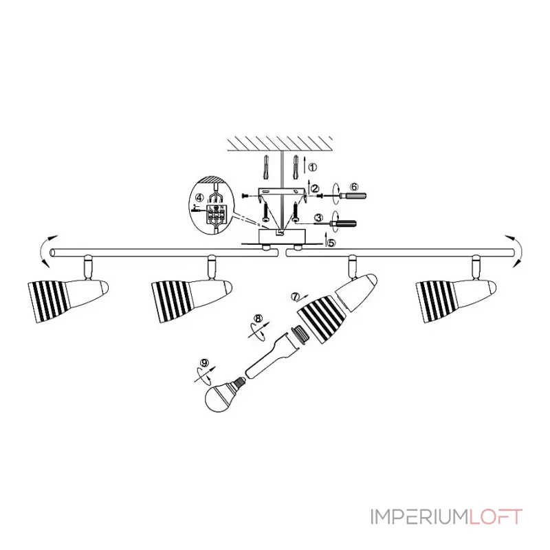 Спот Globo Caleb 54536-4 от ImperiumLoft