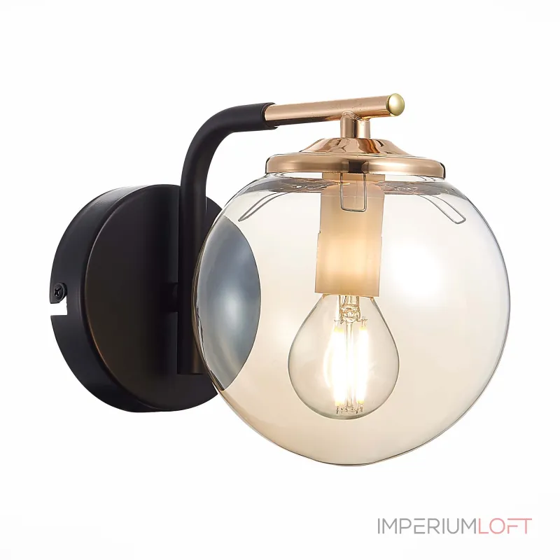Бра EVOLUCE Literno SLE106901-01 Цвет арматуры черный Цвет плафонов желтый от ImperiumLoft