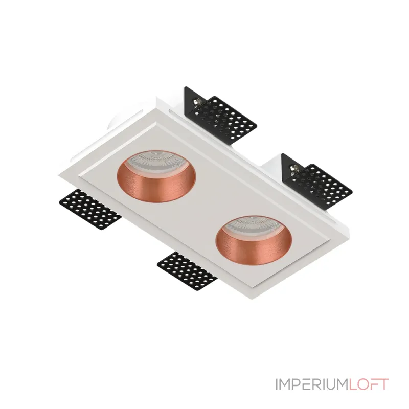 Встраиваемый потолочный гипсовый светильник QUASAR 55 DUO FLAT COPPER SN 210 от ImperiumLoft