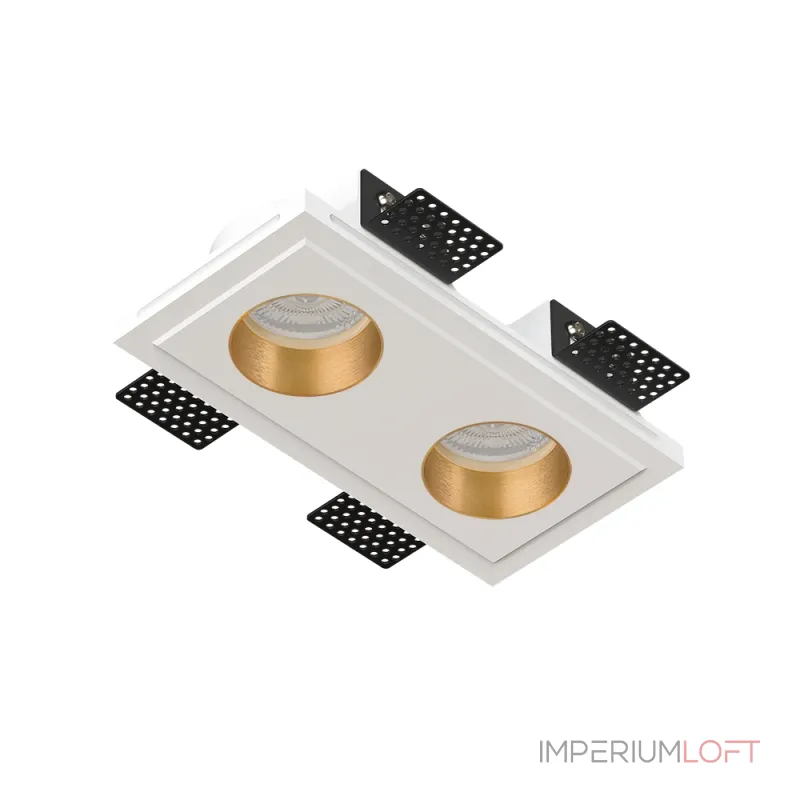 Встраиваемый потолочный гипсовый светильник QUASAR 55 DUO FLAT BRASS SN 211 от ImperiumLoft