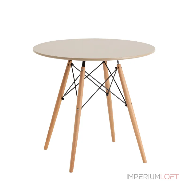 Стол Eames DSW NEW D80 бежевый Stool Group УТ000038040 от ImperiumLoft