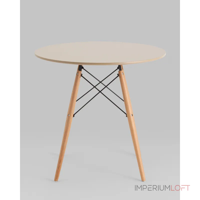 Стол Eames DSW NEW D80 бежевый Stool Group УТ000038040 от ImperiumLoft