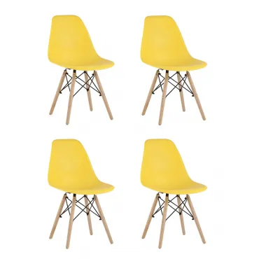 Стул Eames Style DSW желтый x4 (разборный каркас) Stool Group УТ000037604 Стул Eames Style DSW желтый x4 (разборный каркас) Stool Group УТ000037604