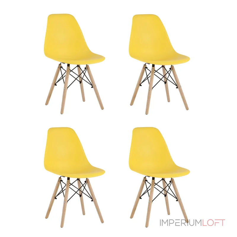 Стул Eames Style DSW желтый x4 (разборный каркас) Stool Group УТ000037604 от ImperiumLoft Стул Eames Style DSW желтый x4 (разборный каркас) Stool Group УТ000037604 от ImperiumLoft
