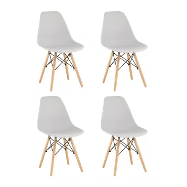 Стул Eames Style DSW светло-серый x4 (разборный каркас) Stool Group УТ000037608 Стул Eames Style DSW светло-серый x4 (разборный каркас) Stool Group УТ000037608