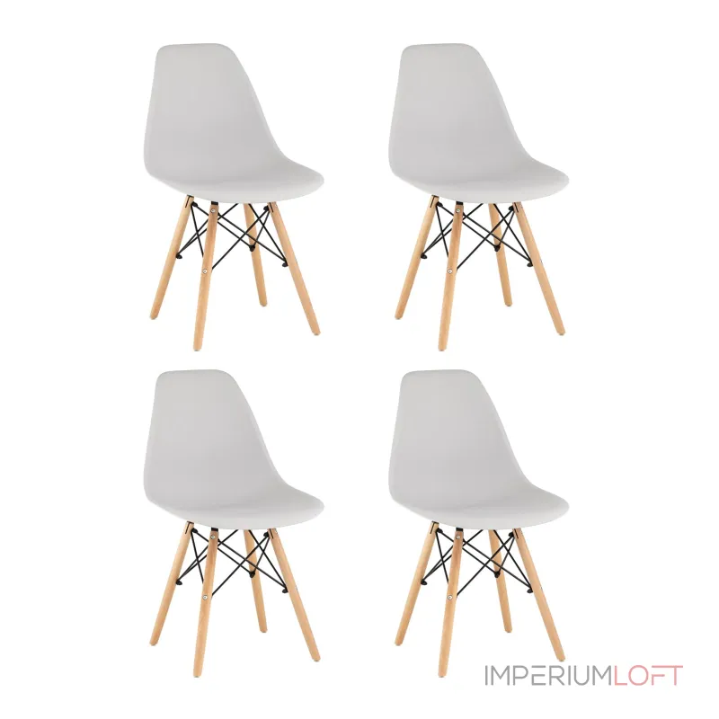 Стул Eames Style DSW светло-серый x4 (разборный каркас) Stool Group УТ000037608 от ImperiumLoft