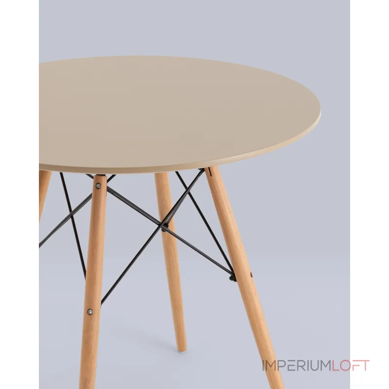Стол Eames DSW NEW D80 бежевый Stool Group УТ000038040 от ImperiumLoft