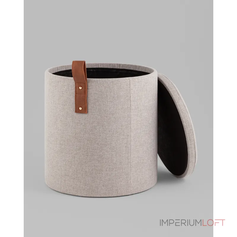 Пуф с ящиком Эркки рогожка S серый Stool Group УТ000039493 от ImperiumLoft