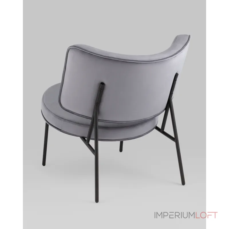 Кресло District Lounge велюр серый Stool Group УТ000039114 от ImperiumLoft