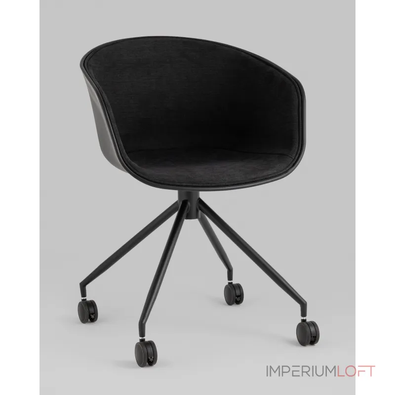 Кресло офисное LIBRA рогожка черный Stool Group УТ000038152 от ImperiumLoft