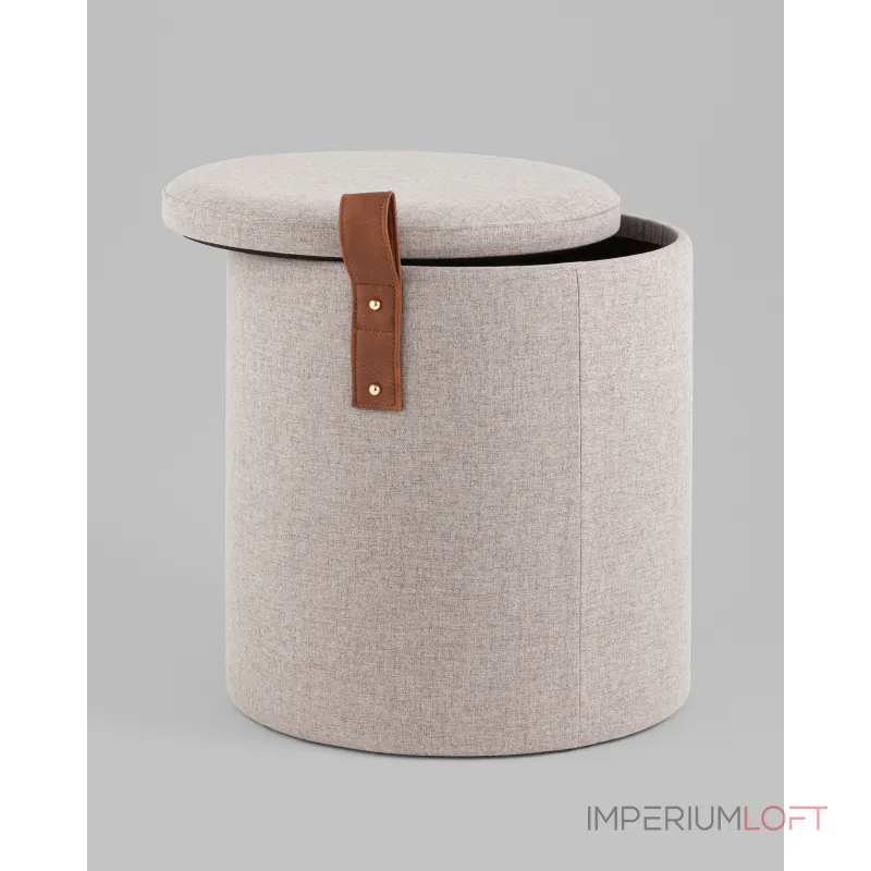 Пуф с ящиком Эркки рогожка S серый Stool Group УТ000039493 от ImperiumLoft