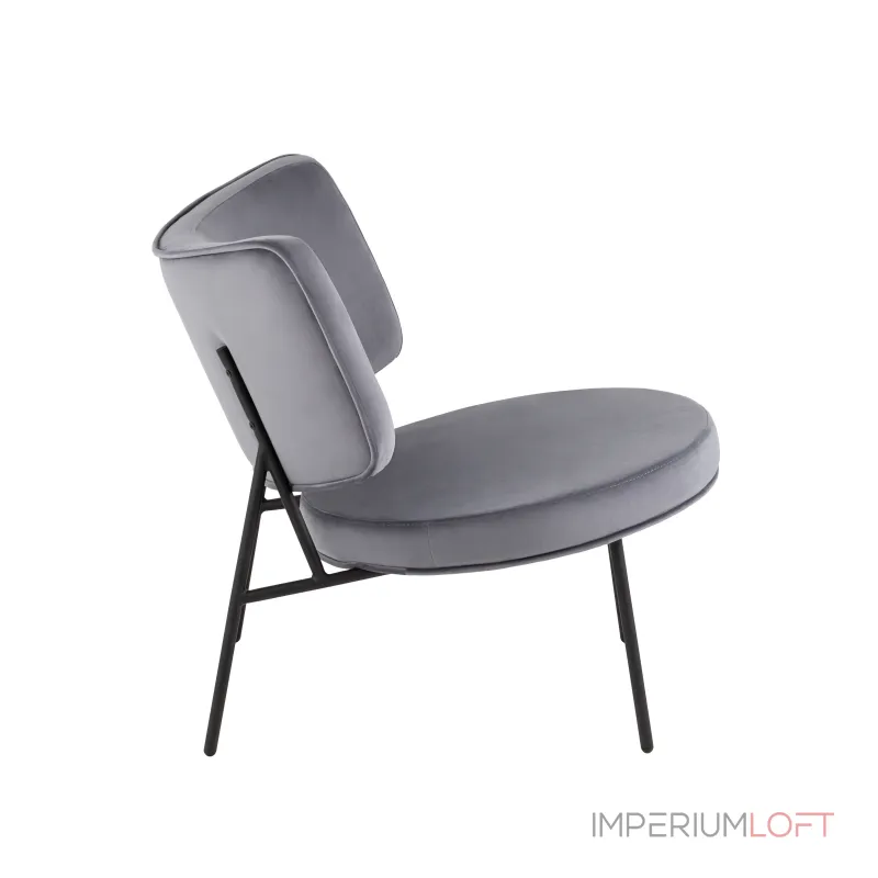Кресло District Lounge велюр серый Stool Group УТ000039114 от ImperiumLoft