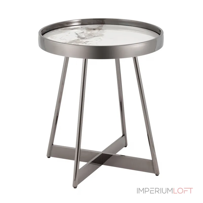 Журнальный столик Гера 50*50 см белая керамика Stool Group УТ000039406 от ImperiumLoft