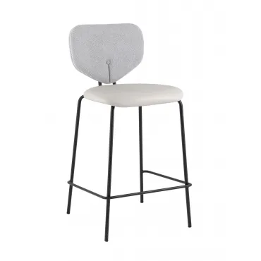 Стул полубарный Masey серый с серой экокожей Stool Group УТ000039583