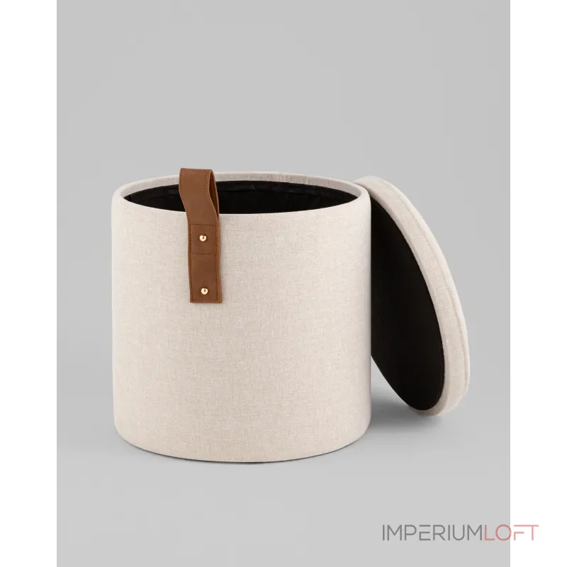 Пуф с ящиком Эркки рогожка XS белый Stool Group УТ000039492 от ImperiumLoft