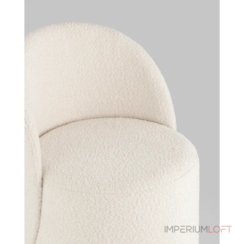 Пуф Loreen вращающийся букле белый Stool Group УТ000039104 от ImperiumLoft