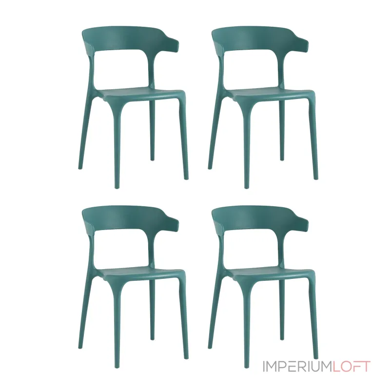 Стул Neo пластик темно-бирюзовый 4 шт. Stool Group УТ000037293 от ImperiumLoft