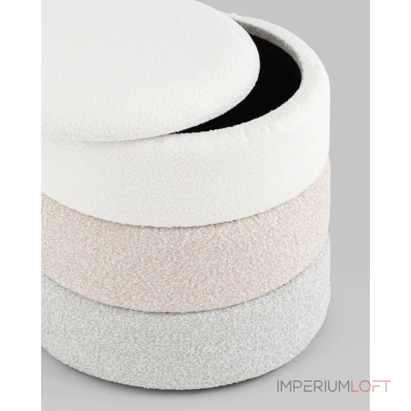 Пуф с ящиком Hive S букле бежевый Stool Group УТ000038717 от ImperiumLoft