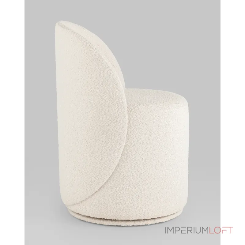 Пуф Loreen вращающийся букле белый Stool Group УТ000039104 от ImperiumLoft