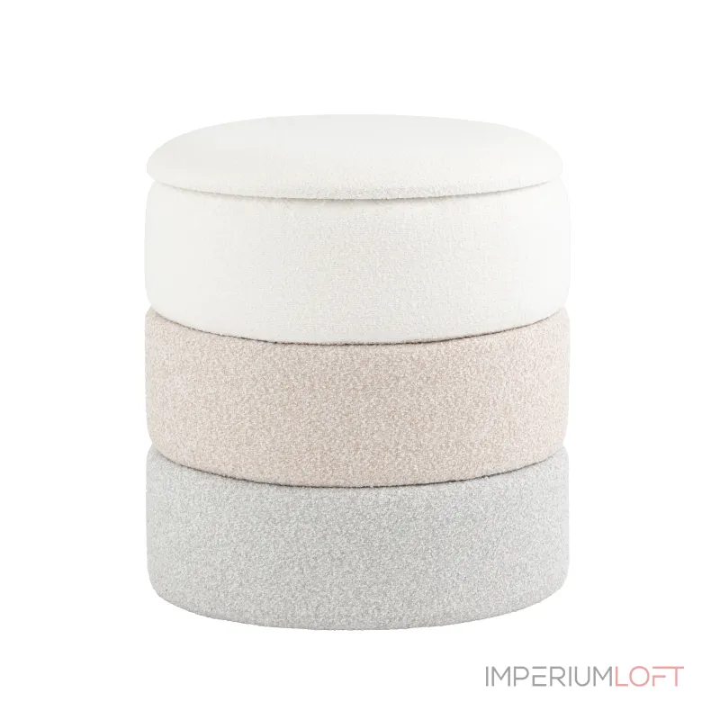 Пуф с ящиком Hive S букле бежевый Stool Group УТ000038717 от ImperiumLoft