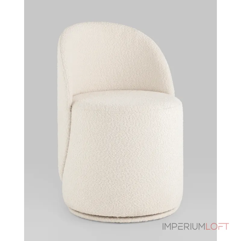 Пуф Loreen вращающийся букле белый Stool Group УТ000039104 от ImperiumLoft