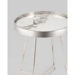 Журнальный столик Гера 50*50 см сталь серебро Stool Group УТ000039404 от ImperiumLoft