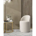 Пуф Loreen вращающийся букле белый Stool Group УТ000039104 от ImperiumLoft