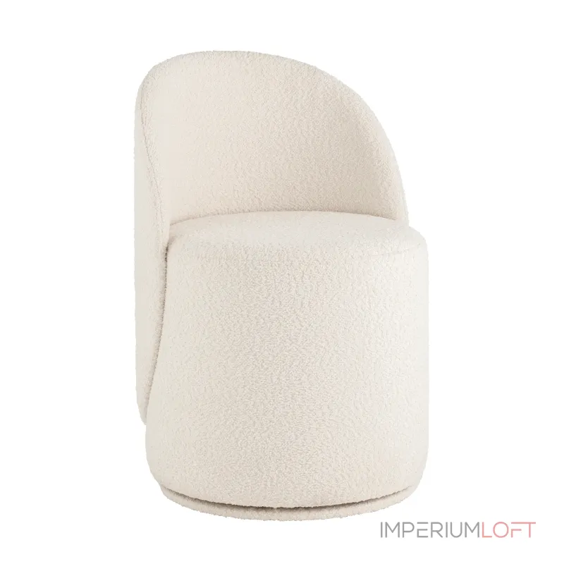 Пуф Loreen вращающийся букле белый Stool Group УТ000039104 от ImperiumLoft
