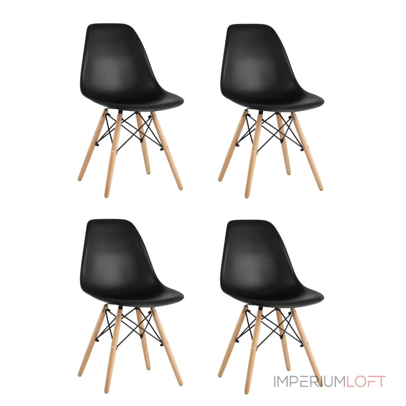 Стул Eames Style DSW черный x4 (разборный каркас) Stool Group УТ000037613 от ImperiumLoft