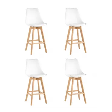Стул барный FRANKFURT белый 4 шт Stool Group УТ000038332