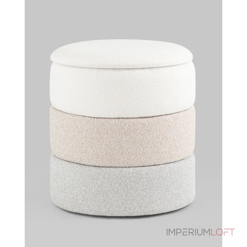 Пуф с ящиком Hive S букле бежевый Stool Group УТ000038717 от ImperiumLoft