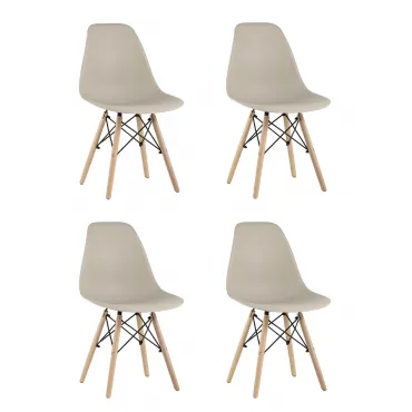 Стул Eames Style DSW бежевый x4 (разборный каркас) Stool Group УТ000037158