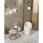 Пуф Loreen вращающийся букле белый Stool Group УТ000039104 от ImperiumLoft