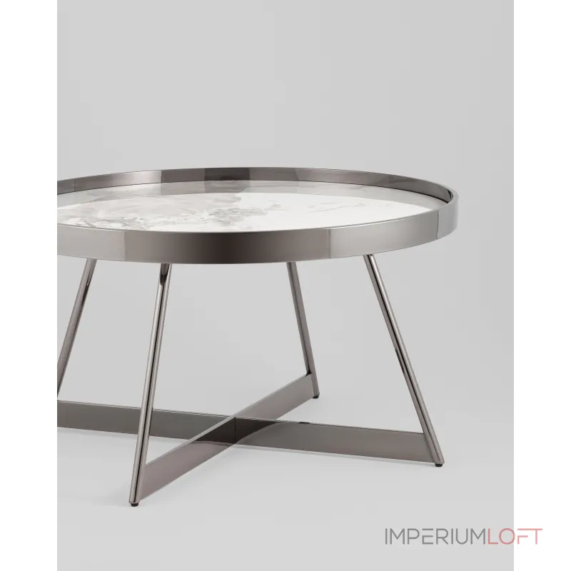 Журнальный столик Гера 80*80 см сталь тёмный хром Stool Group УТ000039405 от ImperiumLoft